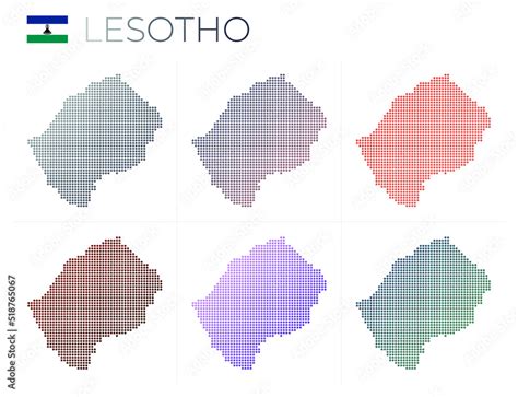 Lesotho Dotted Map Set Map Of Lesotho In Dotted Style Borders Of The