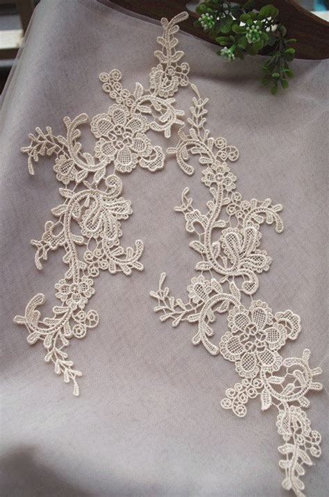 Cream Lace Applique Venise Lace Applique Bridal Lace Etsy Wedding