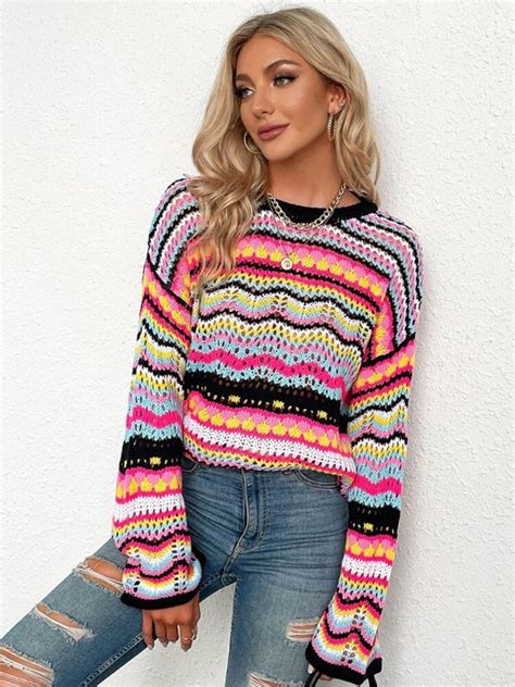 Multi Color Blocked Knitted Sweater Miggon