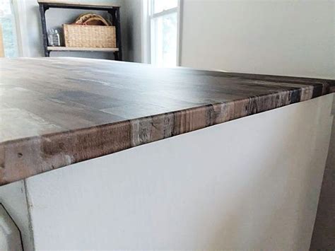 Make A Faux Wood Countertop With Peel And Stick Wallpaper Stowandtellu Diy Kitchen Countertops