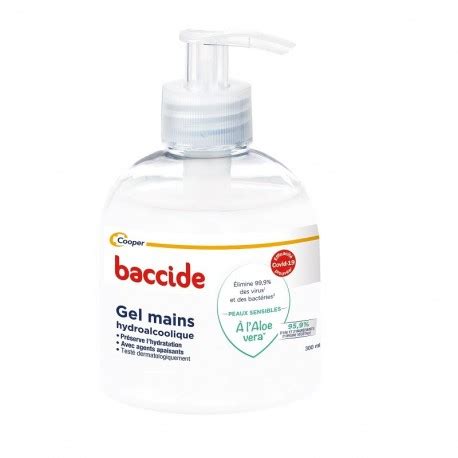 Baccide Gel Mains Hydroalcoolique Peaux Sensibles Aloe Vera 300 Ml