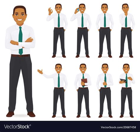 Businessman Set Royalty Free Vector Image Vectorstock Business Man