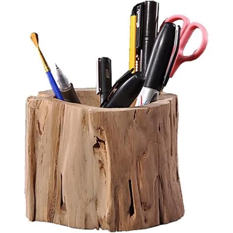 Porte Stylo En Bois Porte Stylo En Bambou Bureau Bureau Rangement