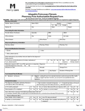 Fillable Online Idiopathic Pulmonary Fibrosis Request Form Mcaz