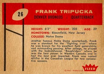 1960 Fleer 26 Frank Tripucka Trading Card Database