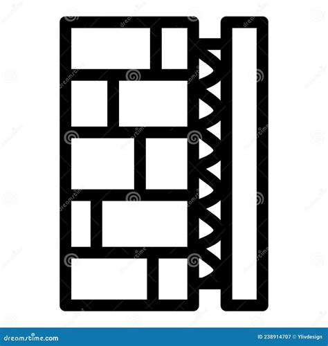 Brick Drywall Icon Outline Vector Painter Pile Stock Vector