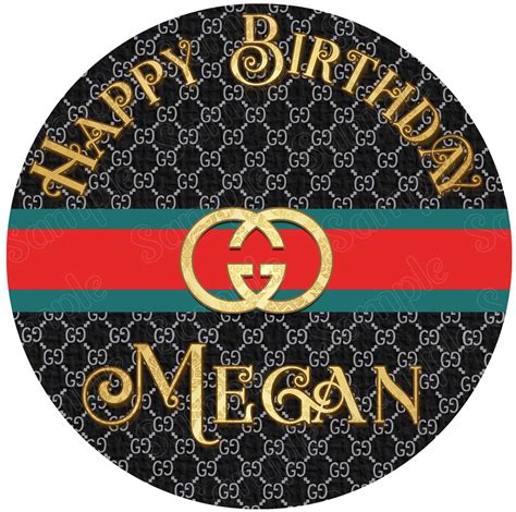 Gucci Black Edible Cake Toppers Round Ediblecakeimage