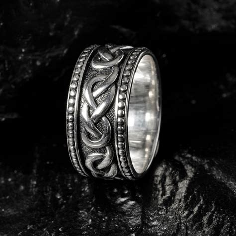 Silver Celtic Knot Endless Weave Men S Rings Shanore Irish Jewlery