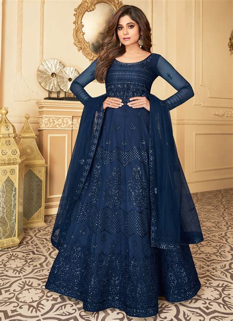 Buy Net Wedding Anarkali Suit Online 163014