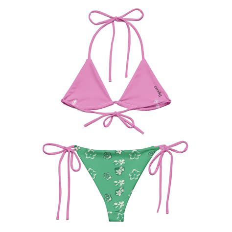 Green Bikini Floral Printed Bikini S S Floral Triangle Bikini