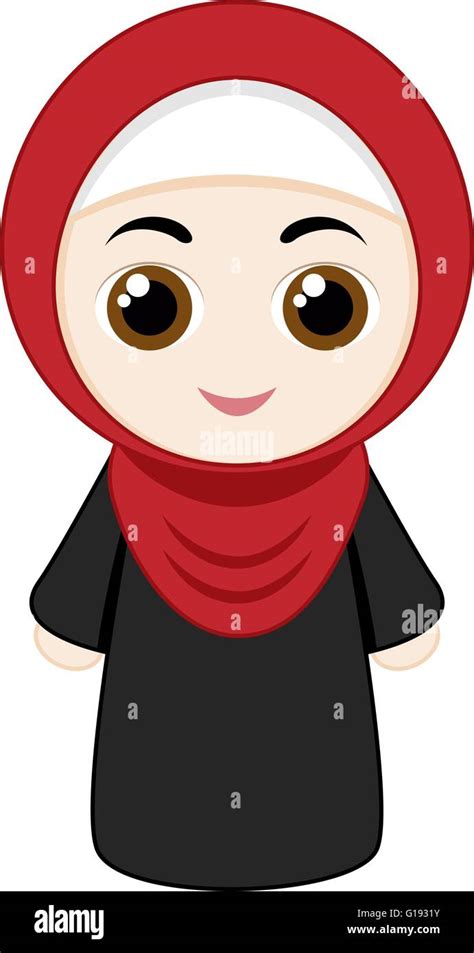 Cartoon Girl With Hijab Stock Vector Image And Art Alamy