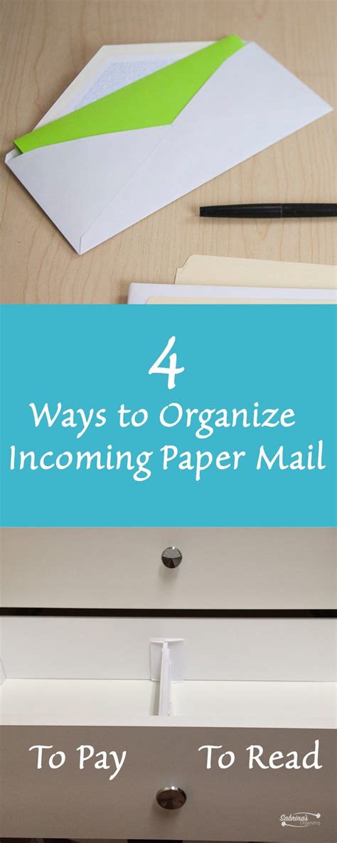 4 Ways To Organize Incoming Paper Mail Organization Paper