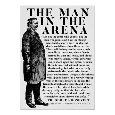 Theodore Roosevelt 'Man In The Arena' Speech Poster | Zazzle ...