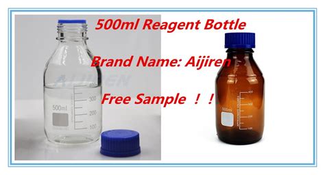 Free Sample 500ml Clear Reagent Bottle With GL45 Screw Cap Lab Vials