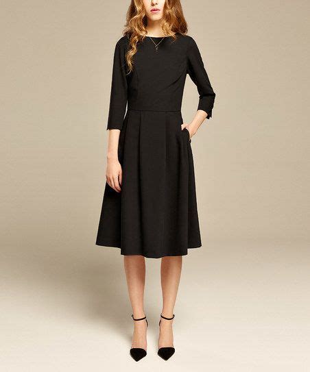 Misebla Black Fit And Flare Dress Zulily Midi Dress Outfit Dress