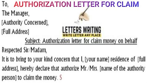 Authorization Letter For Claiming Money Step By Step Guide