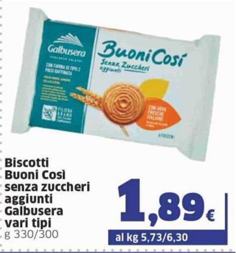 Galbusera Biscotti Buoni Cos Senza Zuccheri Aggiunti Vari Tipi