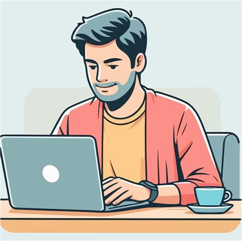 A Business Man Working On Laptop Illustration Premium AI Generated Vector