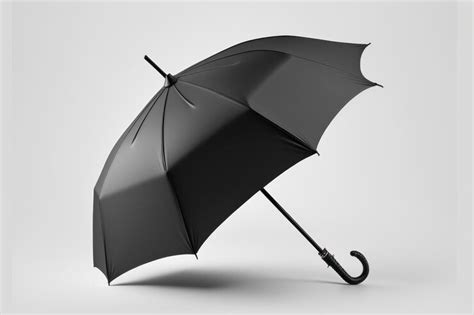 Premium Photo Black Blank Umbrella Mockup Blank White Background