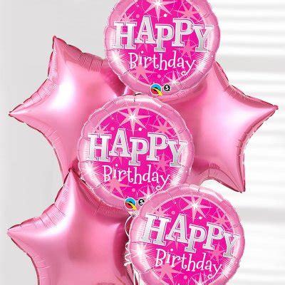 Happy birthday balloon bouquet pink on pink Code: JGFB0231431PB | Local ...