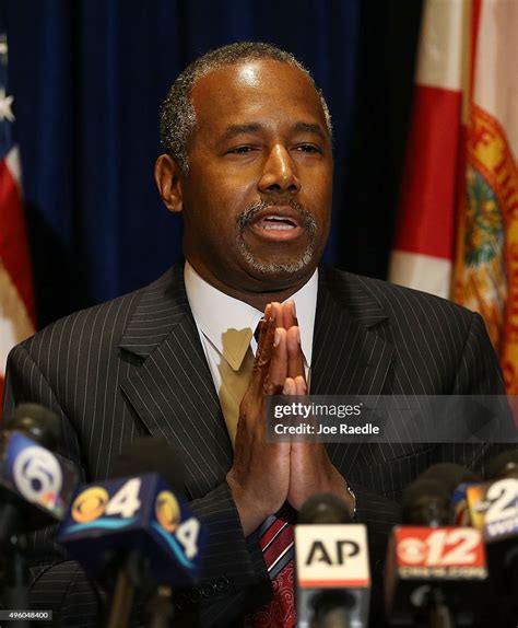 Republican Presidential Candidate Ben Carson Speaks To The Media