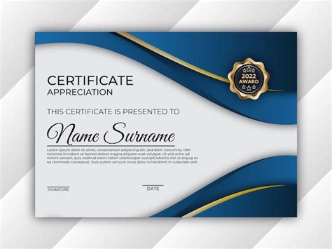 Сертификат благодарности дизайн шаблона | Премиум векторы