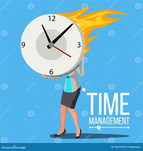 Time Management Woman Vector Free Time Control Management Business