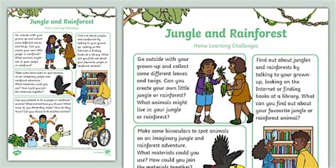 Eyfs Jungle Home Learning Challenge Sheet Nursery Fs1