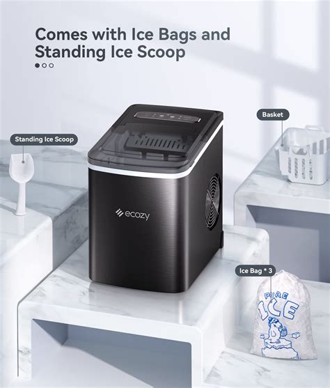 Ecozy Portable Ice Maker Countertop Cubes Ready In Mins Lbs In