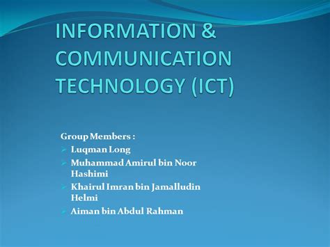 Information Communication Technology Ppt