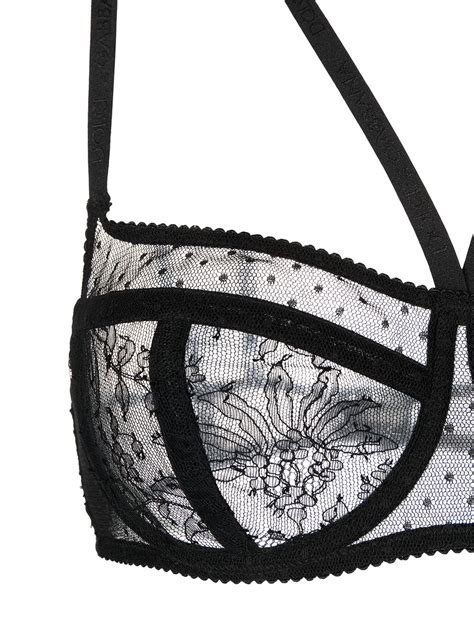 Dolce And Gabbana Floral Lace Balcony Bra Black Farfetch