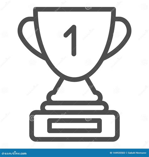 Award Cup Line Icon Winner Cup Vector Illustration Isolated On White