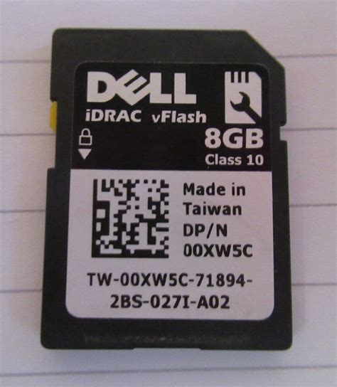 Dell 0xw5c 00xw5c Poweredge R Series Class 10 Idrac Vflash 8gb Sd Card