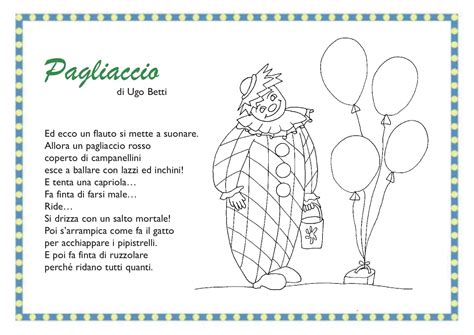 Pagliaccio Poesia Per Bambini