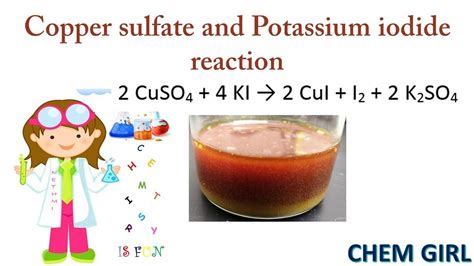 Reaction Of Copper Sulfate Cuso4 With Potassium Iodide Ki Youtube