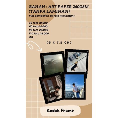 Jual Cetak Foto Ala Frame Kodak Portra Custom Shopee Indonesia