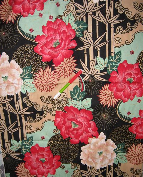 Asian Inspired Fabric Prints Drapery Barkcloth Yardage Cohama Bty - The Art of Images