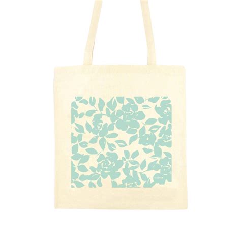 Tote Bag Fleuri Turquoise