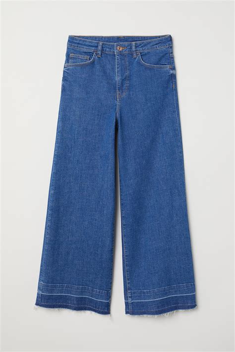 Denim Culottes High Waist Denim Blue Ladies Handm Us