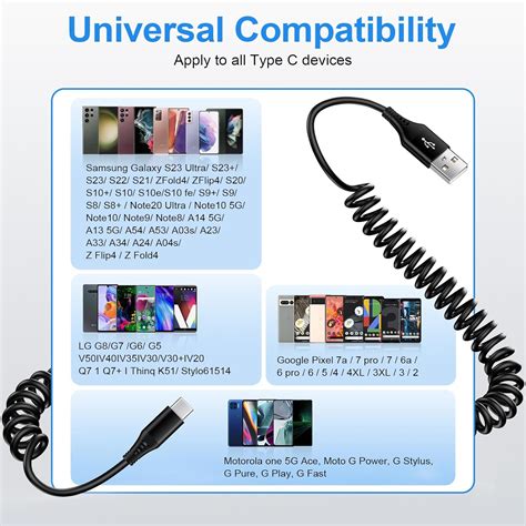 Cable Usb A Usb C En Espiral De Pies Para Iphone Pro Pro Max