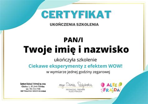 Szkolenie Online Ciekawe Eksperymenty Z Efektem Wow Ca Sklep