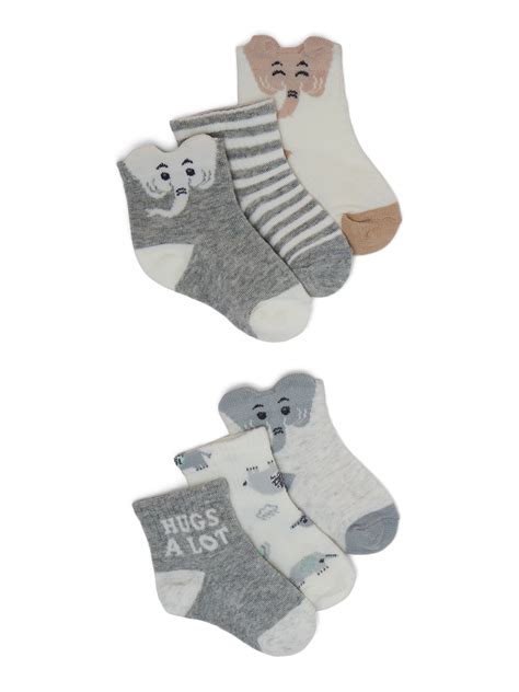 Huggies Baby Boys Alex The Elephant Socks 6 Pack Sizes 0m 6m