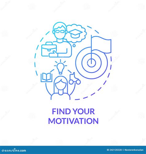 Find Your Motivation Blue Gradient Concept Icon Stock Vector