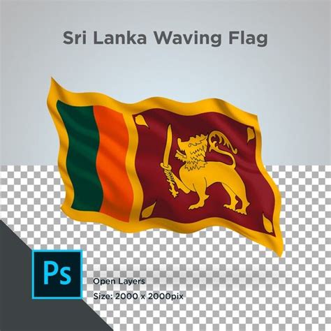 Premium Psd Sri Lanka Flag Wave Design Transparent Wave Design Sri