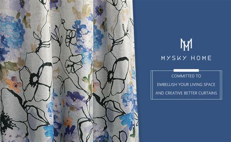 Amazon Mysky Home Floral Blackout Curtain Inch Length Grommet