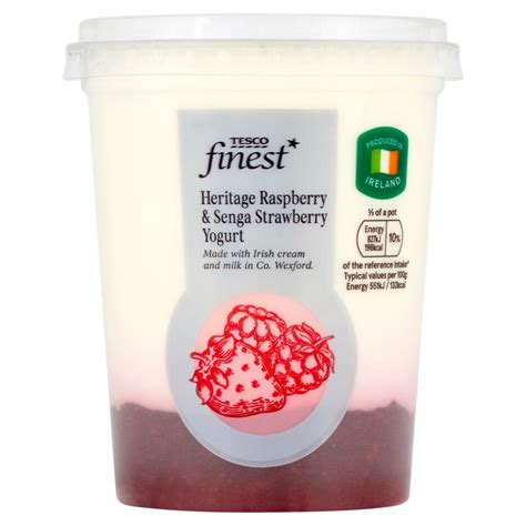 Tesco Finest Raspberry And Strawberry Yoghurt 450g Tesco Groceries