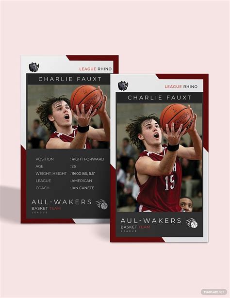 Basketball Team Trading Card Template In Publisher Word Psd Pages Illustrator Download