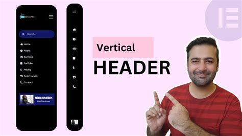 Vertical Header In Elementor With Side Bar Navigation Flexbox