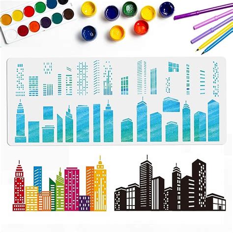 Amazon Mayjoydiy Cityscape Stencils City Skyline Stencil