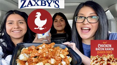 Trying Zaxby S New Chicken Bacon Ranch Loaded Fries Youtube